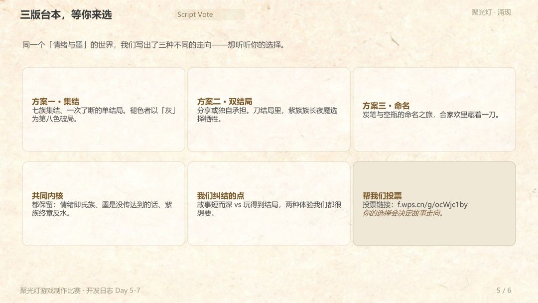 《代号:灯塔》开发日志 02:游戏跑起来了,三版台本等你投票 5