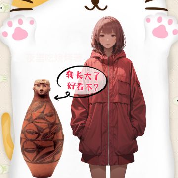 当器具拟人化你会爱它吗❓人头形器口彩陶瓶❗