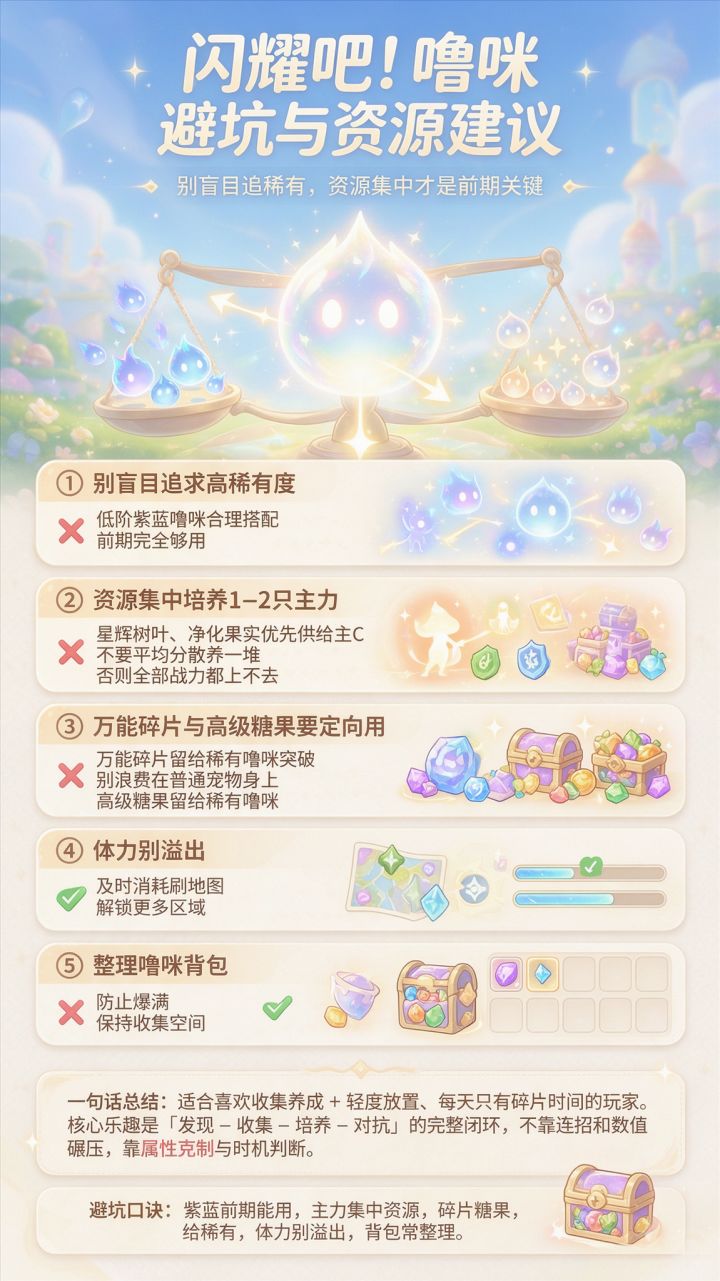 闪耀吧!噜咪 避坑与资源建议:别盲目追稀有截图