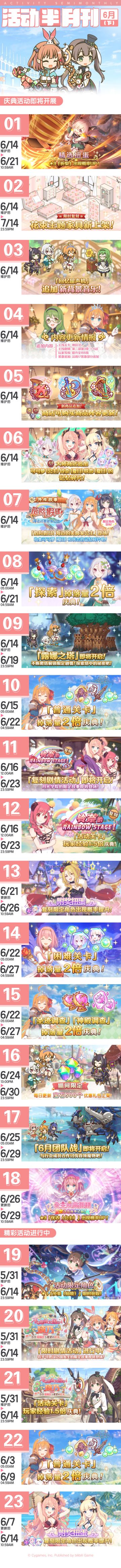 六月下旬常规活动开展预告