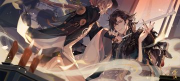 夜潭暮色｜壁纸分享——“雾锁孤馆，烛影摇红”