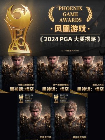 先有TGA 后有PGA！ 黑猴独揽五项大奖！