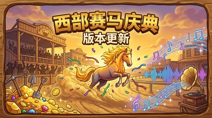 【黄金矿脉】版本更新:西部赛马庆典开幕 & 挖掘手感音效优化
各位矿工,久等了!
一、新玩法:西部赛马庆典
矿挖累了?每晚八点半,全镇放下矿镐,一起去看赛马!
解锁:经营特许办理「赛会入场章」后,营地出现「赛马会」入口
每日一赛:20:00 前应援一匹马,20:30 开奖;十匹马胜率、状态全明牌
四档应援:10 万~300 万,档位越高夺冠文物越稀有;猜中得专属文物,未中返庆典积分
收集与加成:2截图