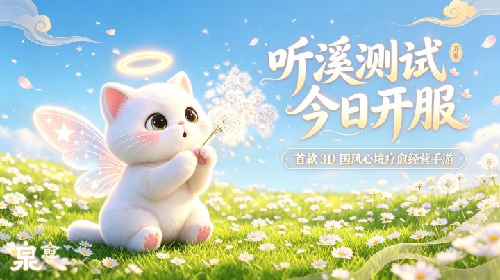 《泉愈》听溪测试将在上午10点正式开服,与各位归园人共赴桃源镇截图