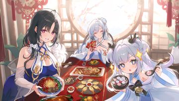 #碧蓝航线 #大年初二 
笑语盈朱阁，佳肴共佳期~
少女们准备了各种福气满满的美食，不知道指挥官会先尝尝谁做的呢？o(*≧▽≦)ツ