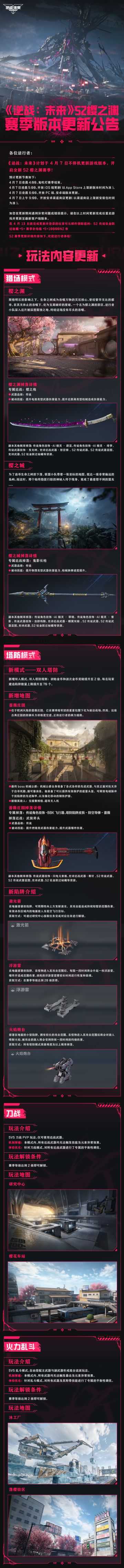 《逆战：未来》S2樱之渊赛季版本更新公告