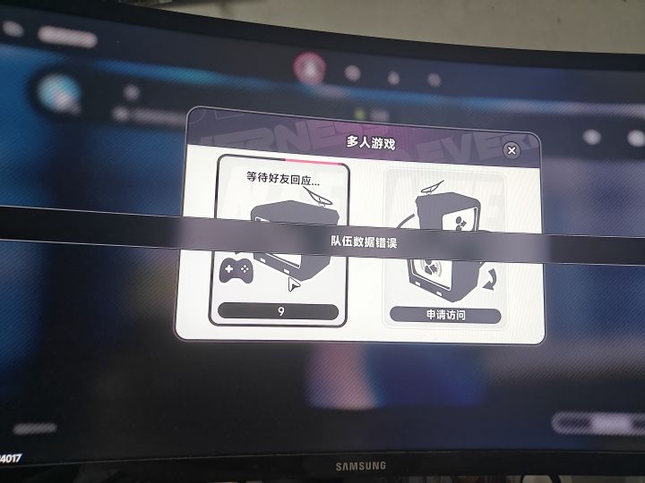 申请好友联机为什么会显示错误截图
