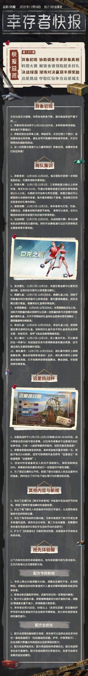 【幸存者快报】11月16日更新公告