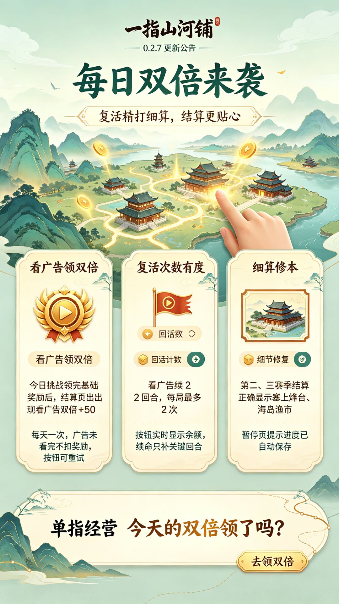 【《一指山河铺》0.2.7 更新公告】 2