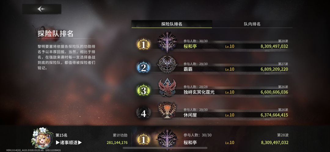 明天公会战了,还有几个位置。 2