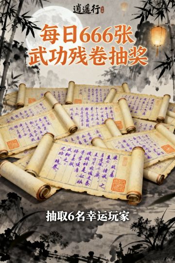 《逍遥行》1月20日2888张武功残卷福利抽奖活动