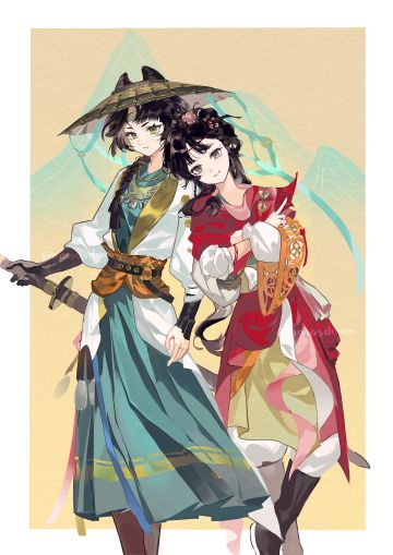 女儿心总如水
画了这俩很会逗女孩儿开心的中国女人（不是CP向，但是挺配的 🥹博主完全是被两人待机动画迷晕了画出来的#重返未来2026新春特别版本 #重返未来1999 #重返未来1999梁月 #重返未来鹭鸶剪