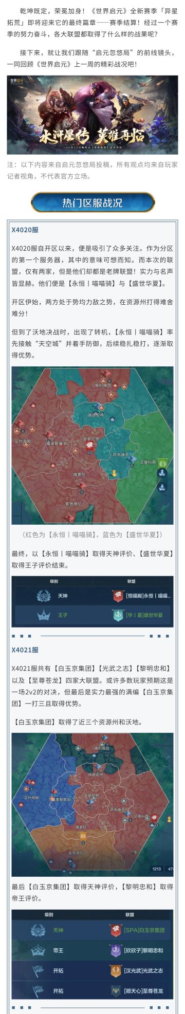「世界启元」异星拓荒剧本第五周周报：征程暂歇，新篇可期！