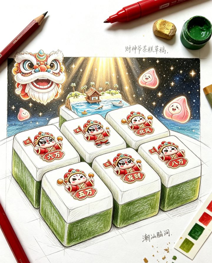 潮汕版招财猫财神爷艾草凉糕看一眼就能发财截图
