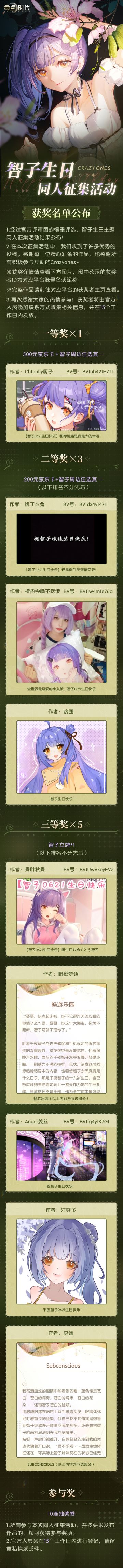 【同人征集获奖名单】