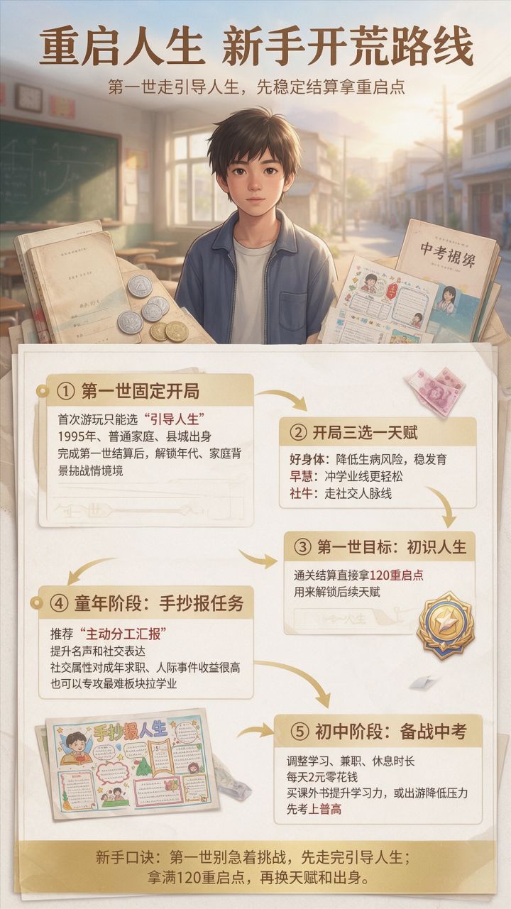 重启人生 新手开荒路线:第一世先拿120重启点截图