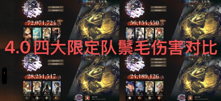 重返未来1999-四大限定队鬃毛伤害对比截图
