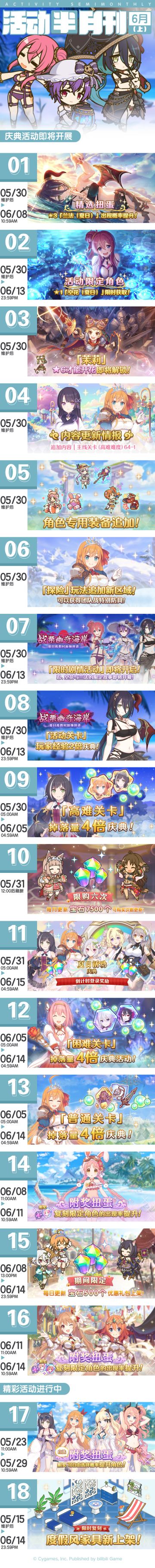 六月上旬常规活动开展预告