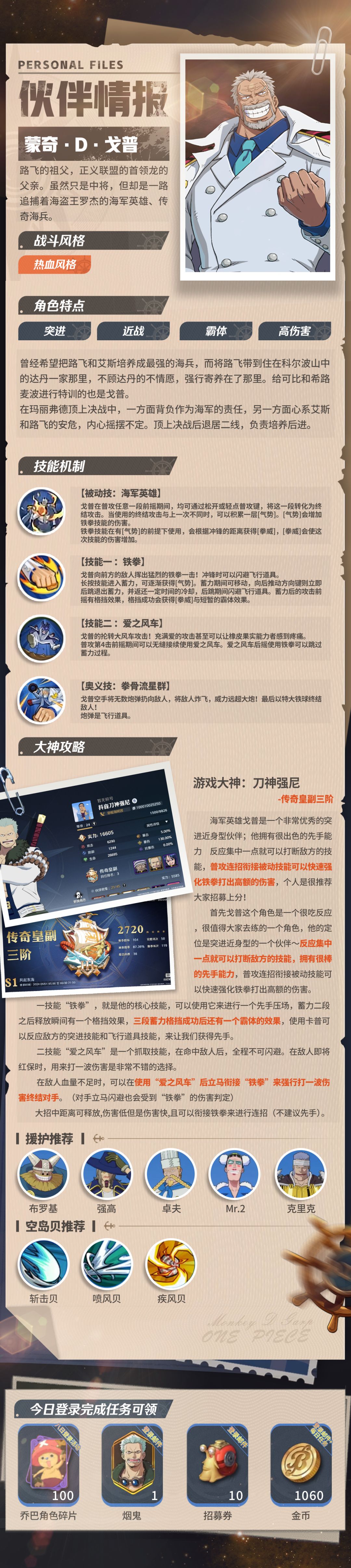 【伙伴情报笔记】蒙奇·D·戈普 2