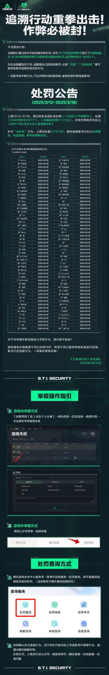 追溯行动重拳出击！作弊必被封！