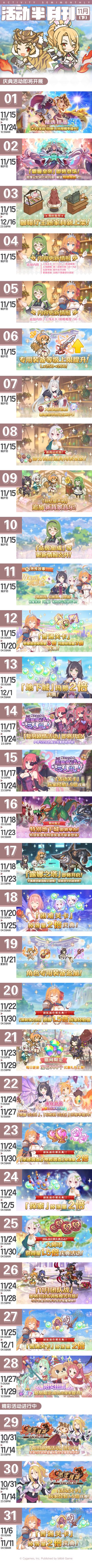 十一月下旬常规活动开展预告