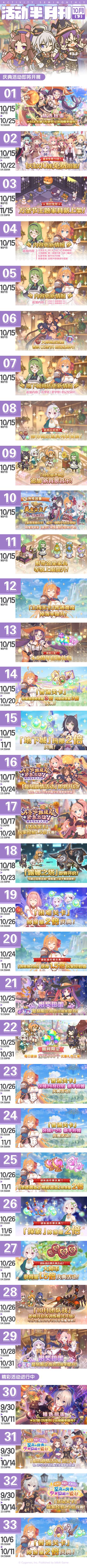 十月下旬常规活动开展预告