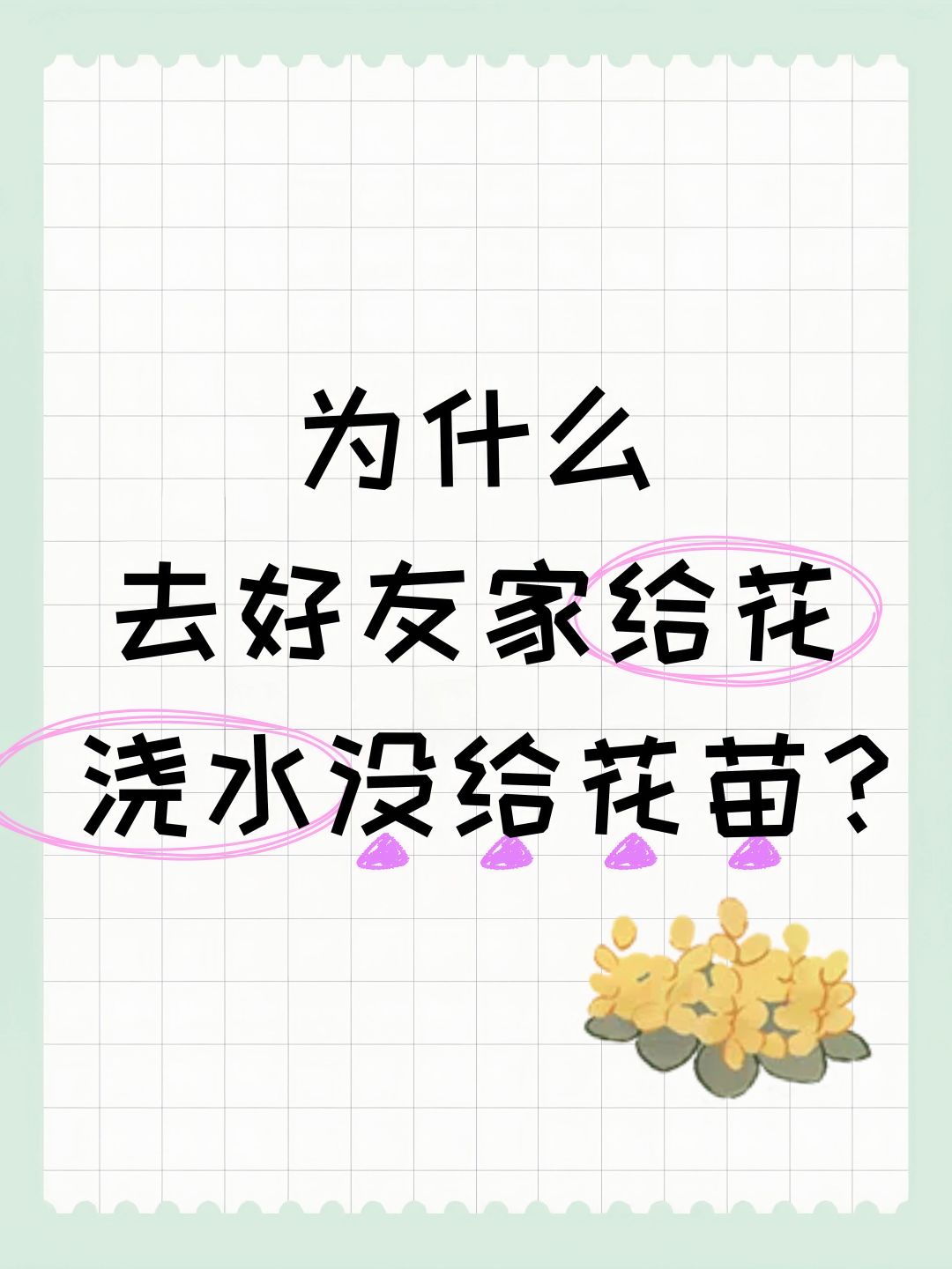 为什么去好友家给花浇水没给花苗? 1
