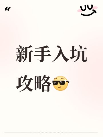 关于新手入坑的攻略
