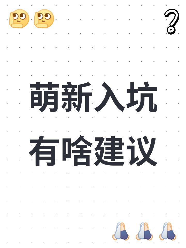 萌新入坑有啥建议截图