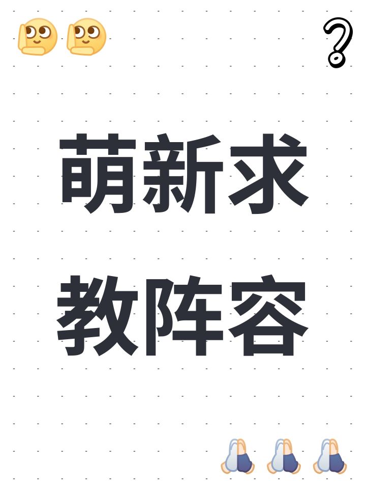 萌新求教阵容截图