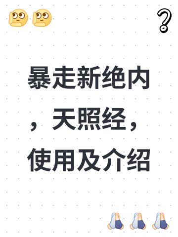 暴走新绝内，天照经，使用及介绍
