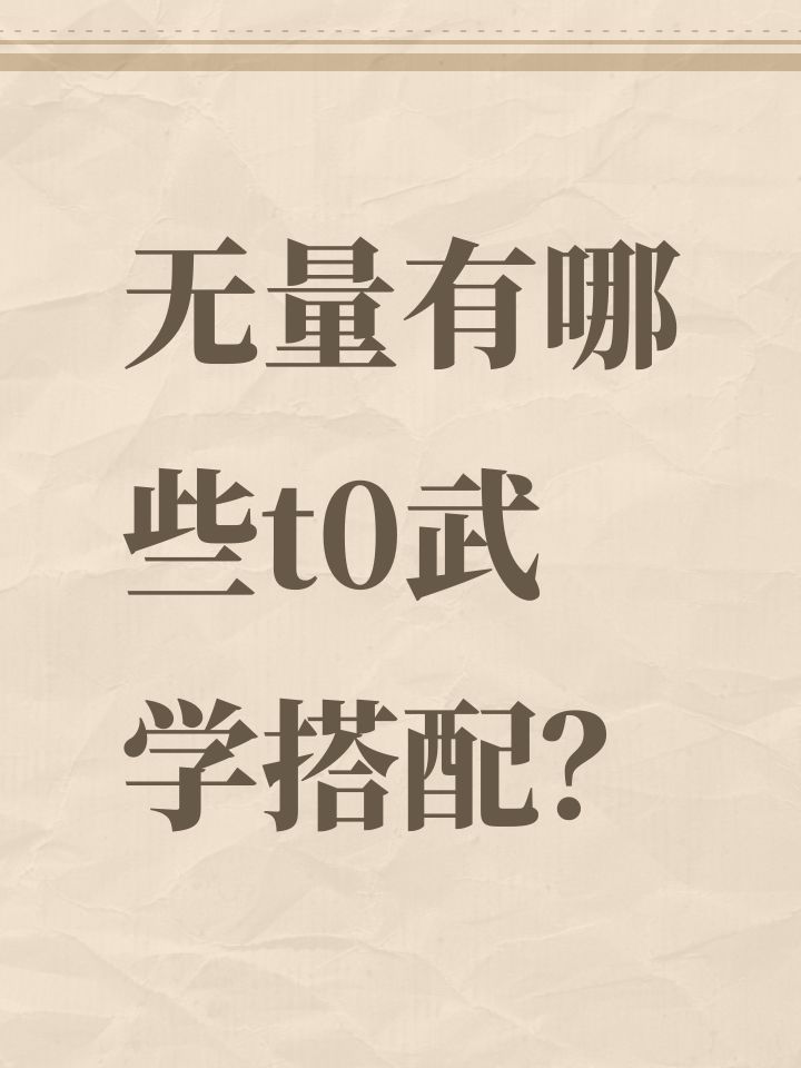 无量有哪些t0武学搭配?截图