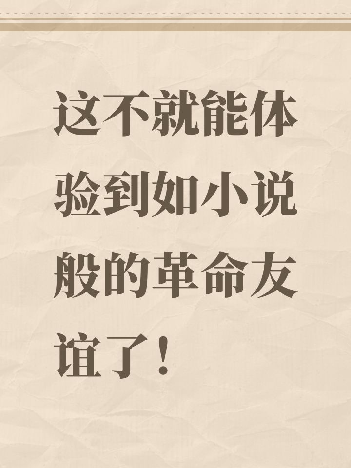 这不就能体验到如小说般的革命友谊了!截图