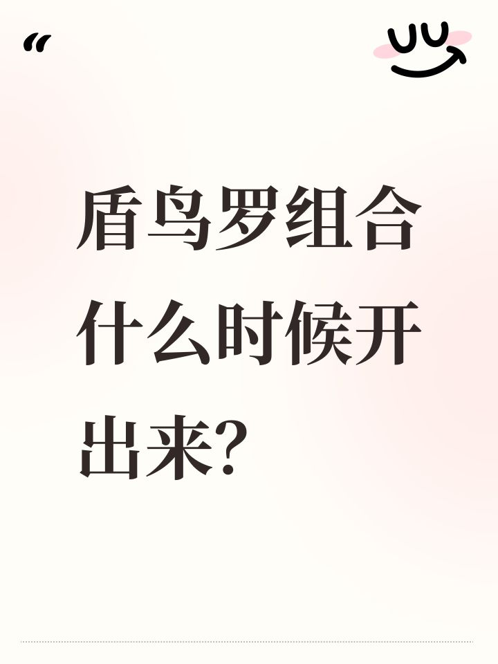 盾鸟罗组合什么时候开出来?截图