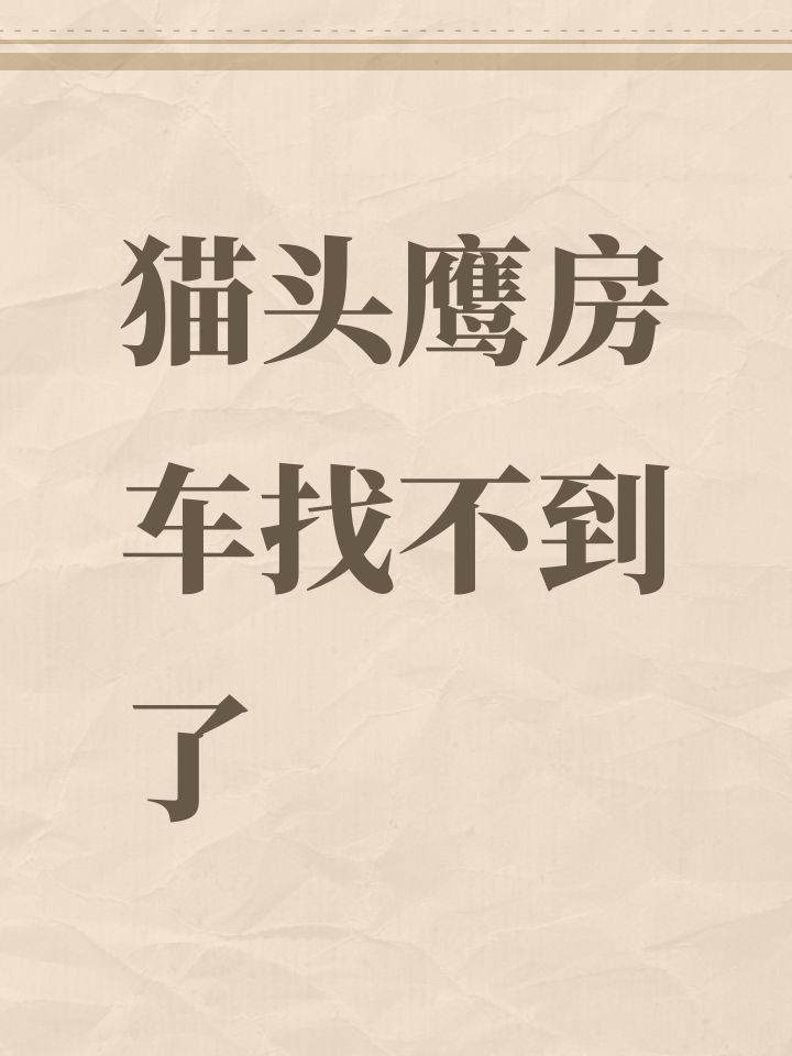 猫头鹰房车找不到了截图