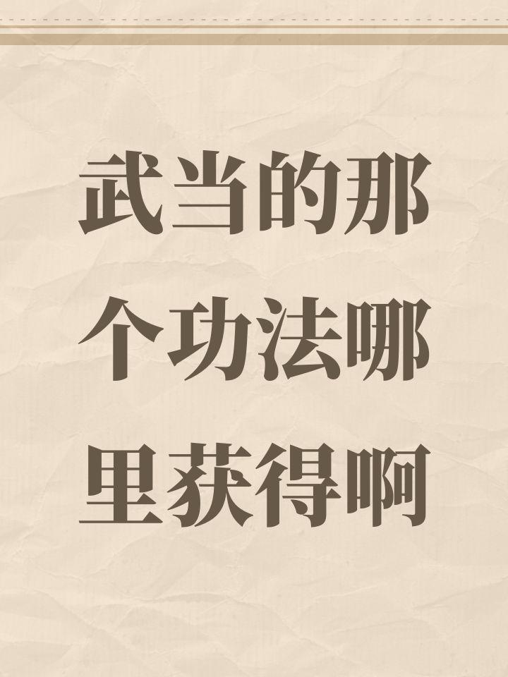 武当的那个功法哪里获得啊截图