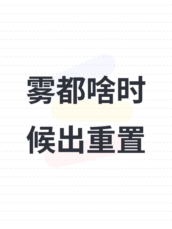 雾都啥时候出重置截图