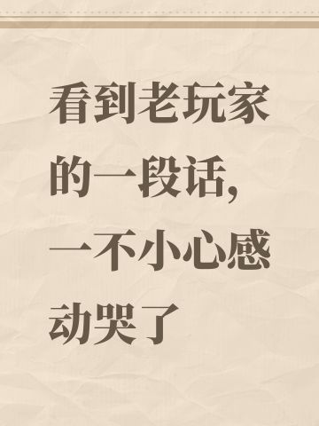 看到老玩家的一段话，一不小心感动哭了