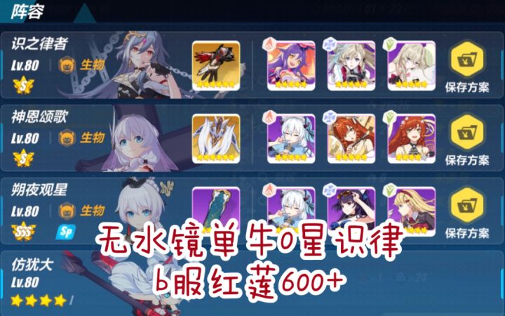 【崩坏3】识律太强！无水镜套单牛红莲地藏600+截图