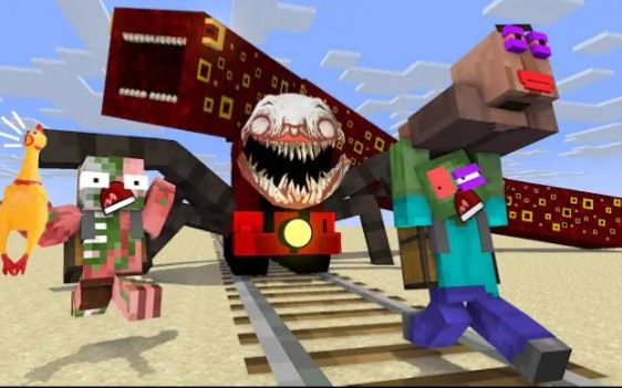 MC怪物学院动画丨Choo choo Charles vs Train Eater(Attack)丨我的世界动画截图