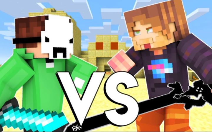 [搬运/字幕]Dream VS MrBeast - Minecraft FIGHT Animation 我的世界战斗动画截图