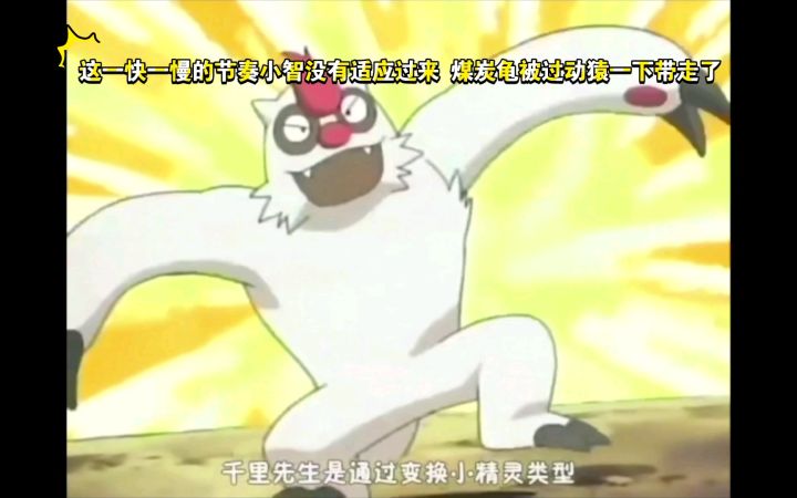 精灵宝可梦 这一快一慢的节奏小智没有适应过来 煤炭龟被过动猿一下带走了截图