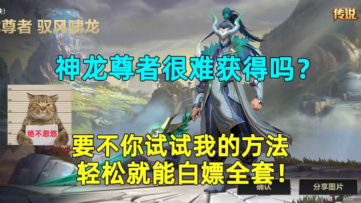 神龙尊者很难获得吗?要不你试试我的方法,轻松就能白嫖全套!截图