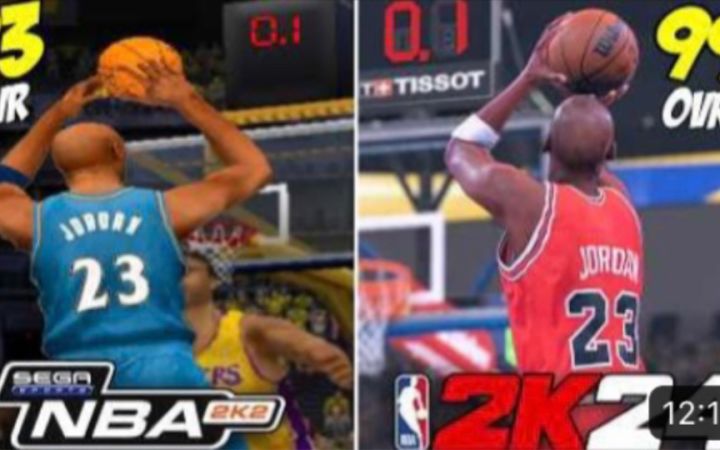 使用NBA2K历代乔丹投进绝杀截图