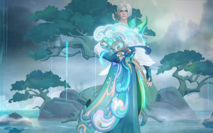 【花萝黎】王者荣耀诸葛亮牛年限定皮肤技能特效展示·时雨天司截图