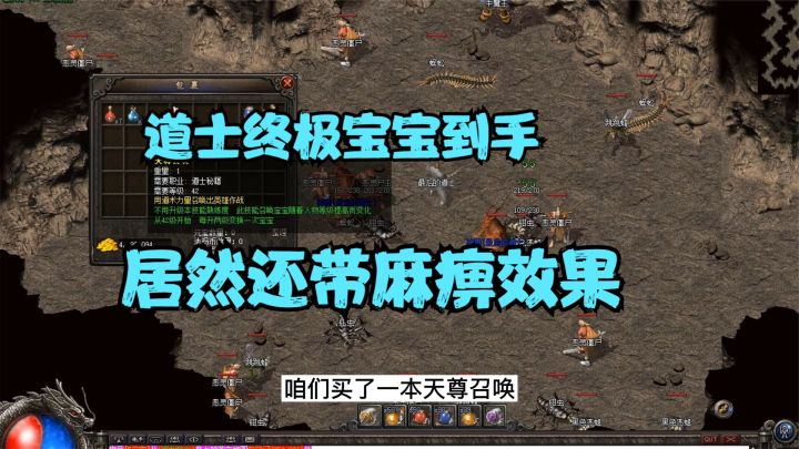 热血传奇:1000大洋拿下终极召唤技能书,带3个麻痹宝宝太帅了截图