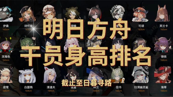 【明日方舟】全干员最新身高排名截图
