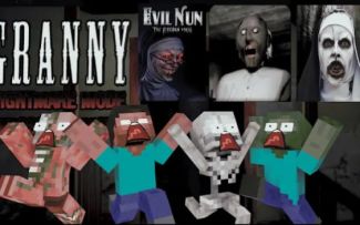 MC怪物学院动画丨恐怖修女与恐怖奶奶挑战赛丨我的世界动画