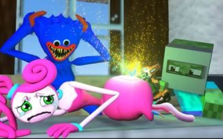 怪物学院动画:Baby 僵尸修长腿妈咪 huggy会信Baby 僵尸修好她吗？丨Poppy playtime 2 我的世界动画