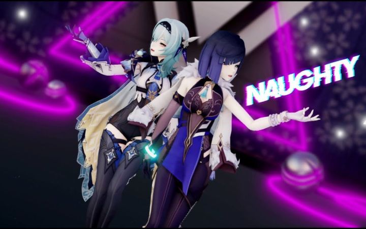 【原神MMD】RED VELVET • Naughty【夜兰&优菈】【搬运】截图